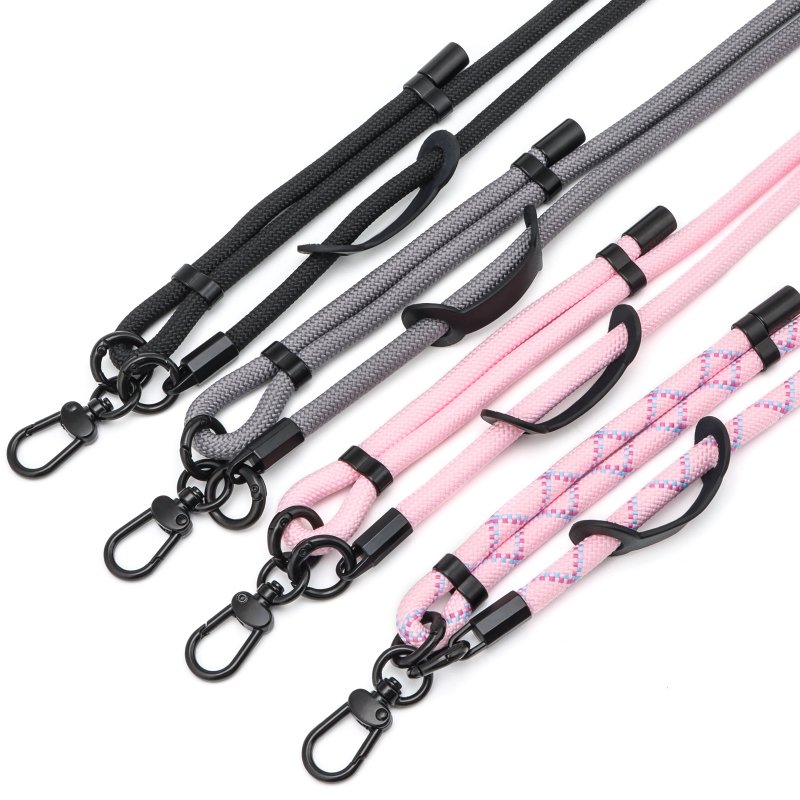 Adjustable Cell Phone Neck Holder Metal Buckle Anti-Theft Crossbody Strap Universal Phone Lanyard With Tether Tabs