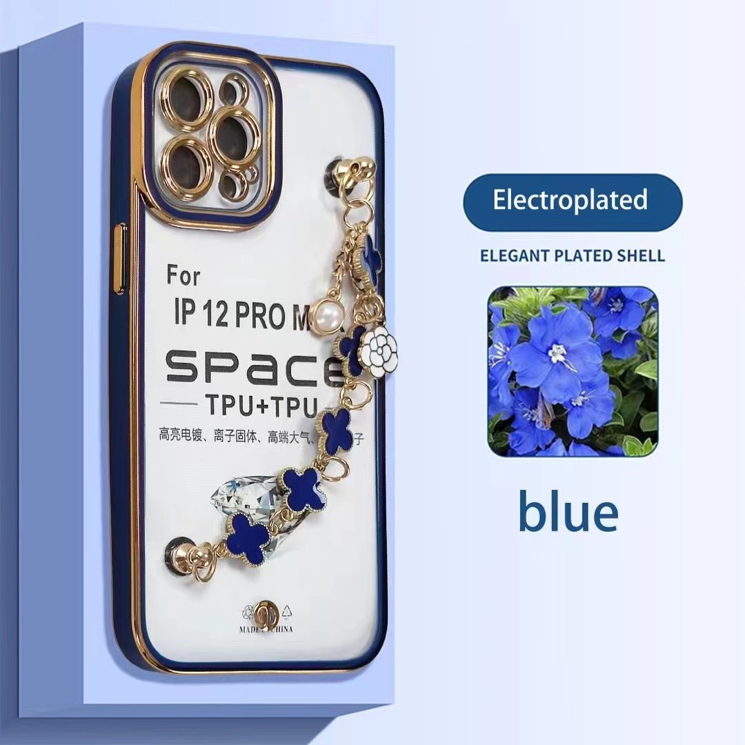 Luxury girly phone case with strap for iphone 14 pro max 11 pro wrist chain beautiful phone cover