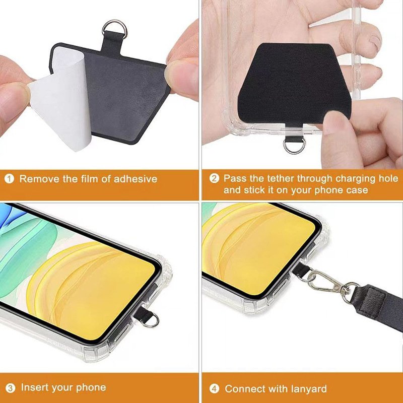 Hot selling Universal Phone Lanyard Patch For Mobile Phone Strap Anti-lost Fixed Card Shell Connection Pendant With Metal Buckle