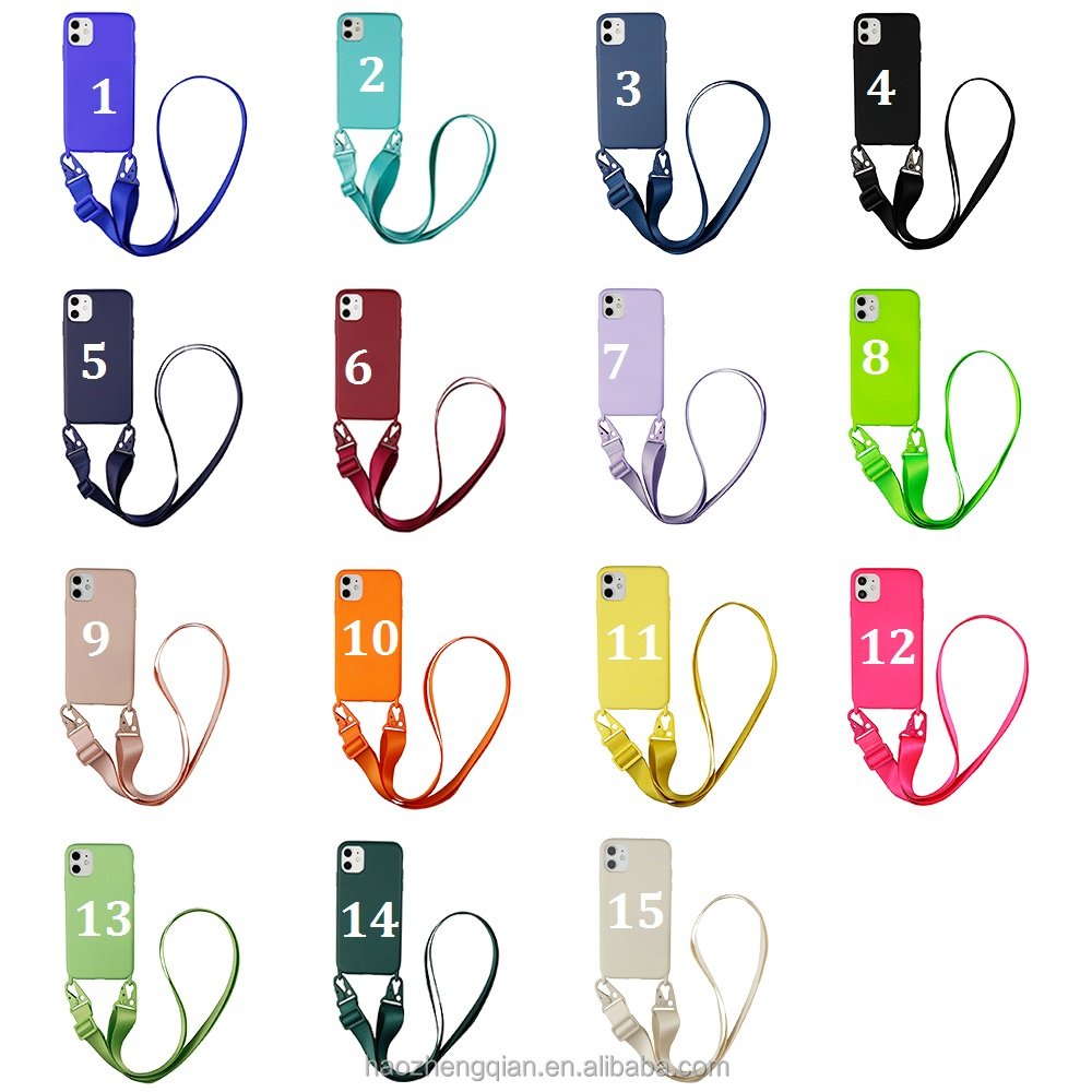 HOT sell Crossbody Strap Lanyard With Phone Case For iPhone 15 14 13 12 11 pro max 8 6 7 shockproof cover phone Accessories