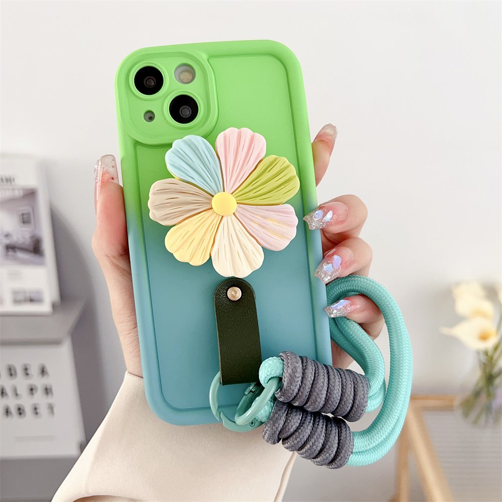 Luxury Gradient Multicolour Phone Case For Honor X9a 50 70 80 90 100 Pro X30i X40 Magic 5 6 V40 Lite Flower Holder Strap Cover