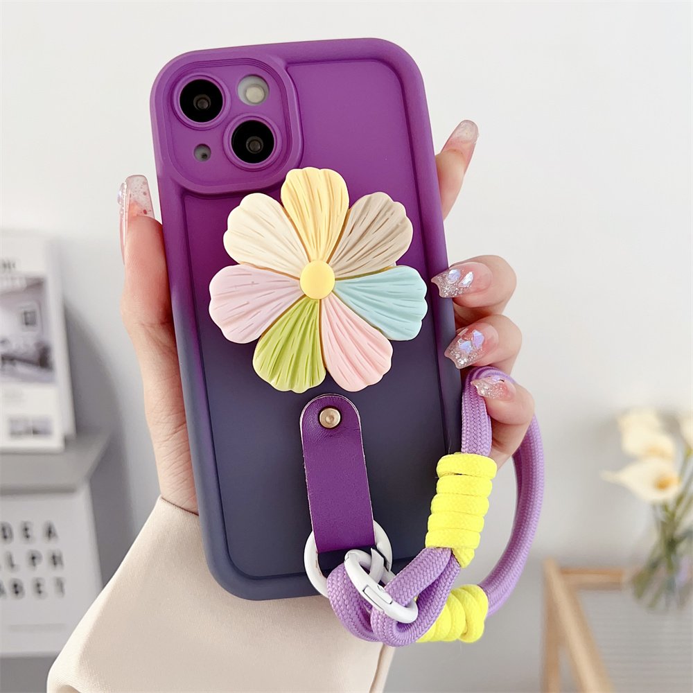 Luxury Gradient Multicolour Phone Case For Honor X9a 50 70 80 90 100 Pro X30i X40 Magic 5 6 V40 Lite Flower Holder Strap Cover