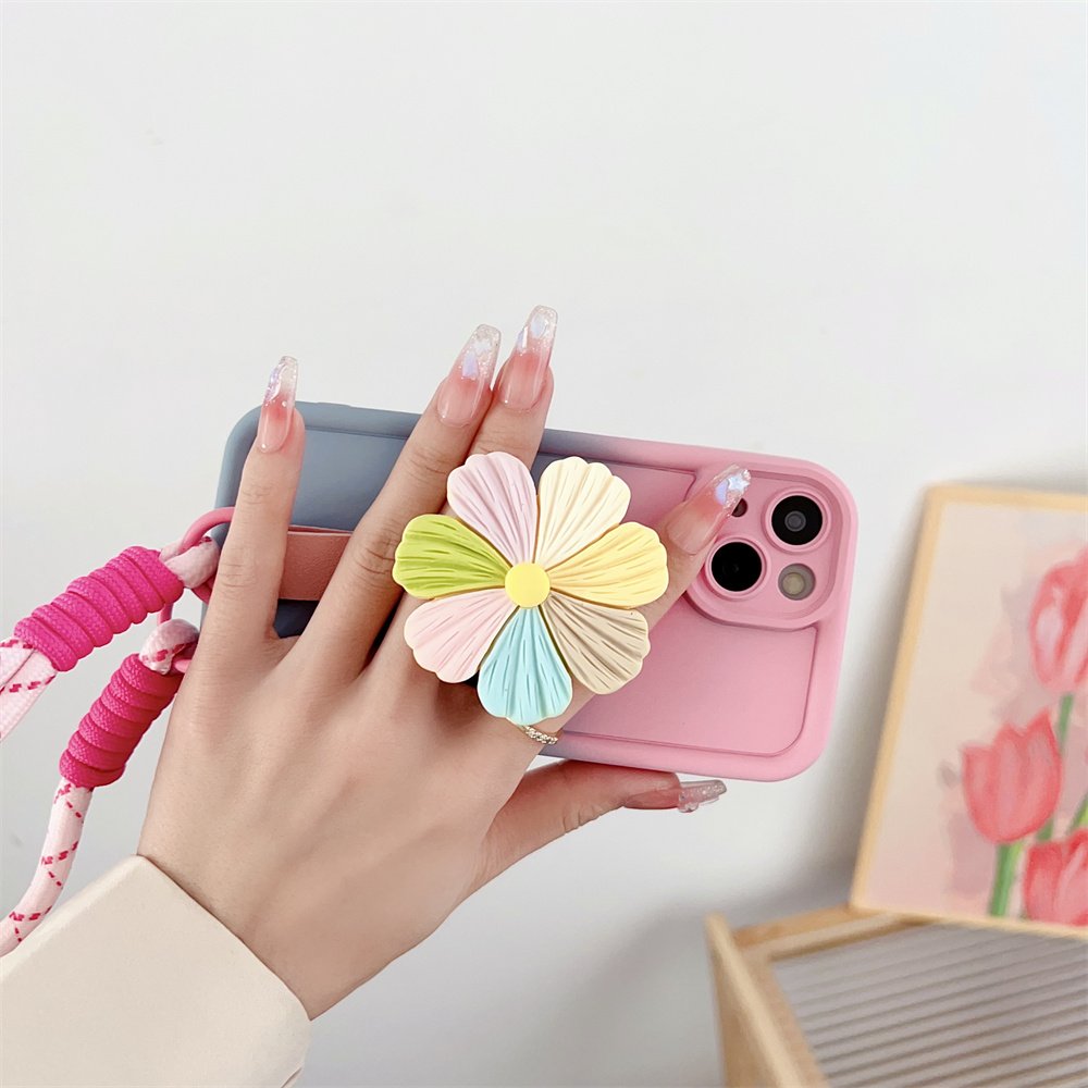Luxury Gradient Multicolour Phone Case For Honor X9a 50 70 80 90 100 Pro X30i X40 Magic 5 6 V40 Lite Flower Holder Strap Cover