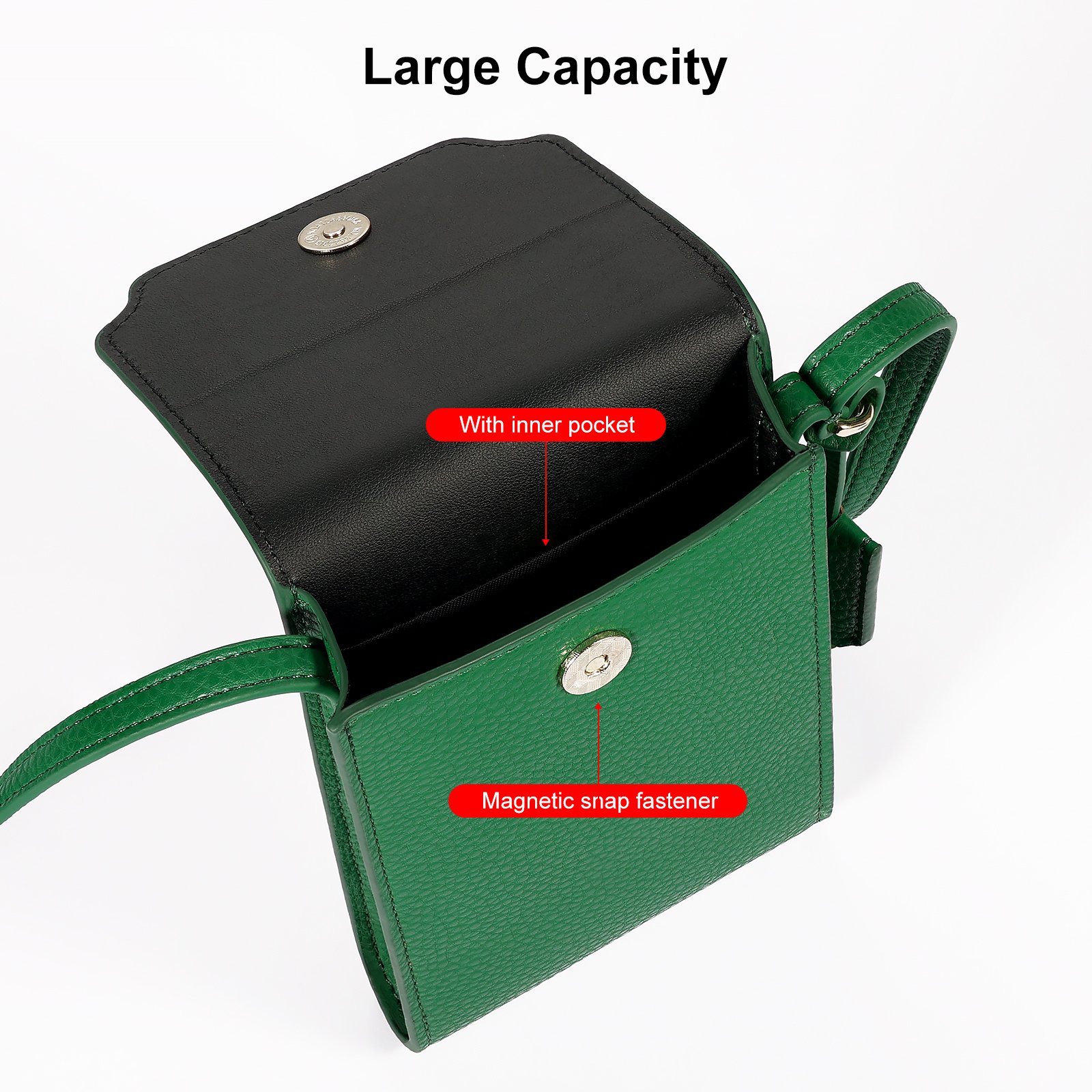 Hot Selling Small Ladies Cell Phone Crossbody Bag Wallet Brand Custom Lychee Pu Leather Wallet Mobile Phone Bag For iPhone 15 16