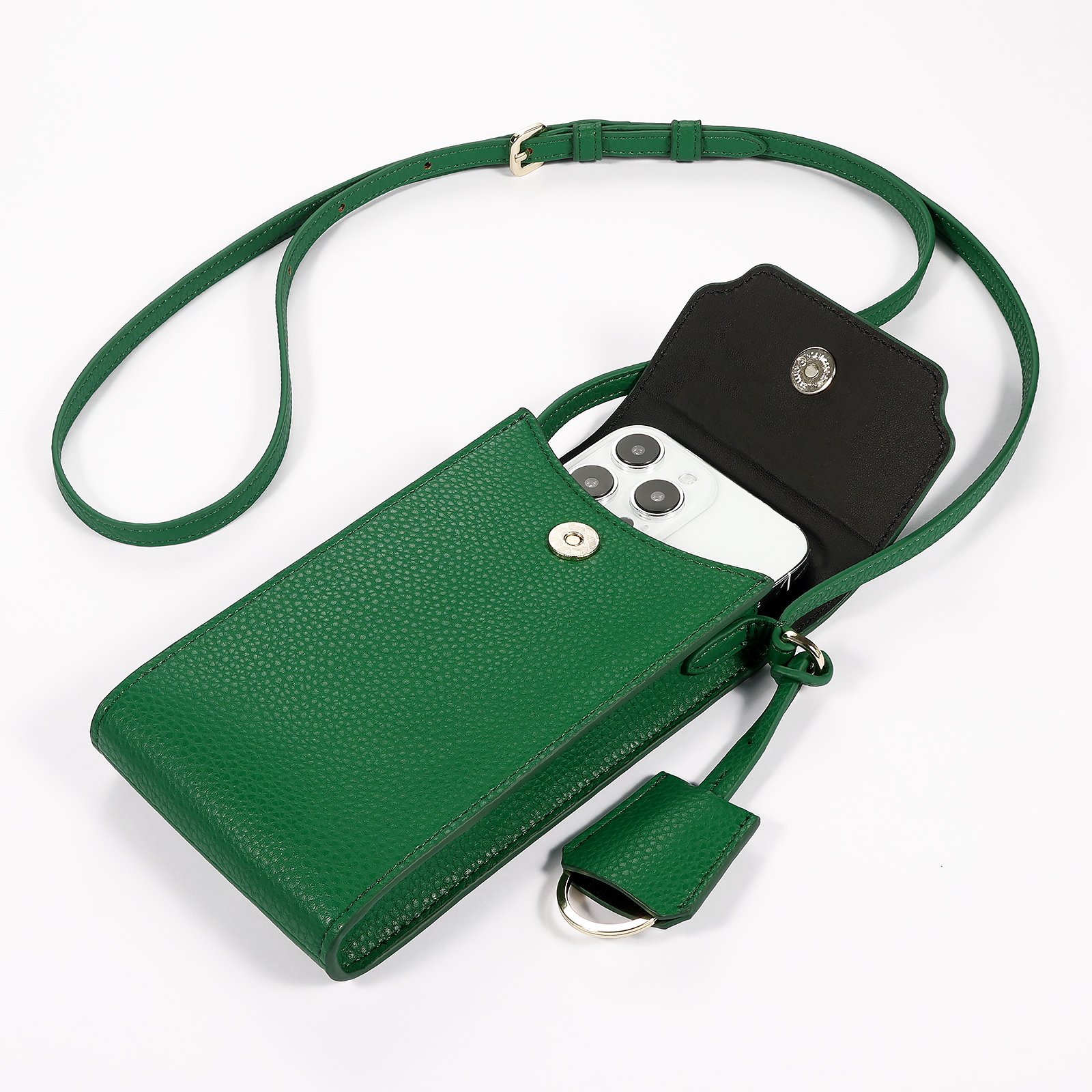 Hot Selling Small Ladies Cell Phone Crossbody Bag Wallet Brand Custom Lychee Pu Leather Wallet Mobile Phone Bag For iPhone 15 16