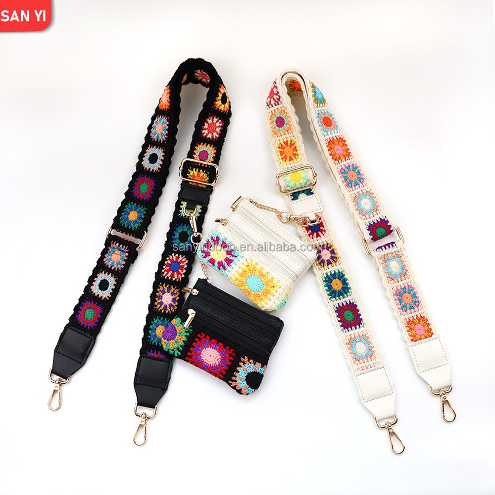 Women's Bag Accessories Crossbody shoulder strap Woven Floral Jacquard Strap Single shoulder strap with small bag