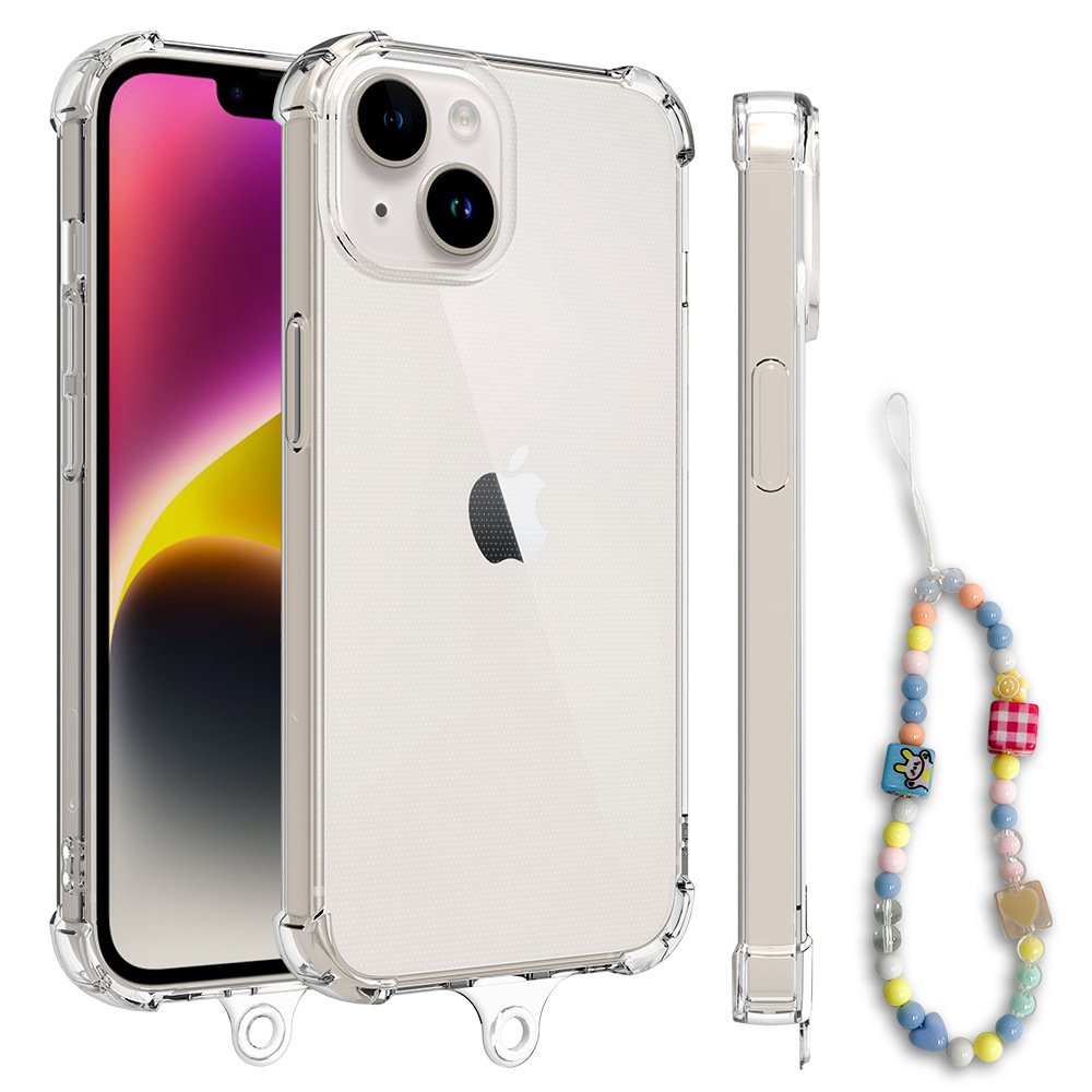 Phone Case for Samsung S23 / S23 Plus/ S23 Ultra TPU Back Cover Four Corners Transparent Anti-drop lanyard Thin Phone Protector