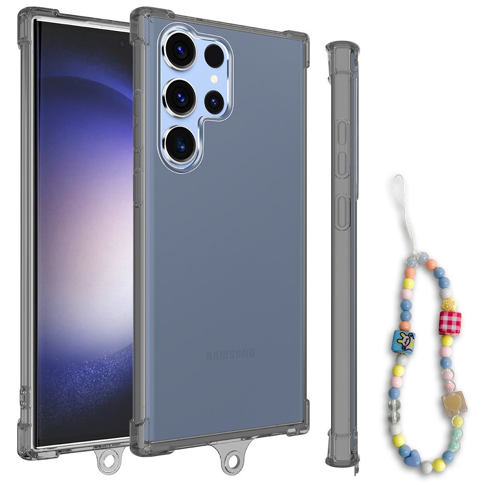 Phone Case for Samsung S23 / S23 Plus/ S23 Ultra TPU Back Cover Four Corners Transparent Anti-drop lanyard Thin Phone Protector