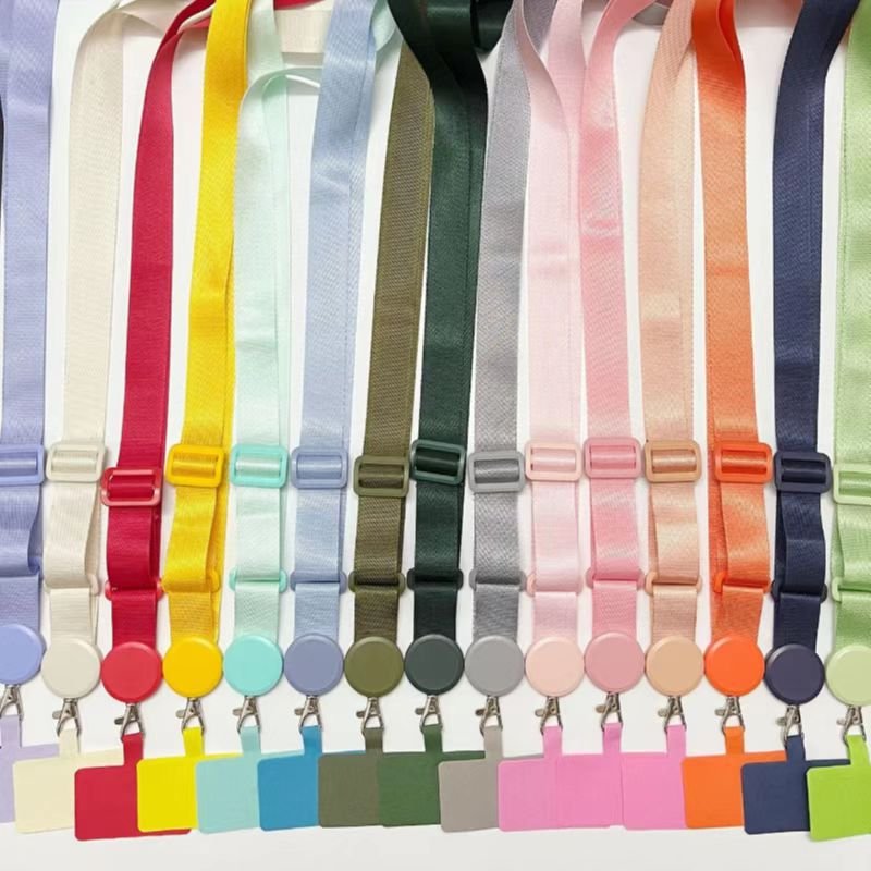adjustable shoulder crossbody cell phone lanyards plastic transparent neck strap patch polyester lanyard