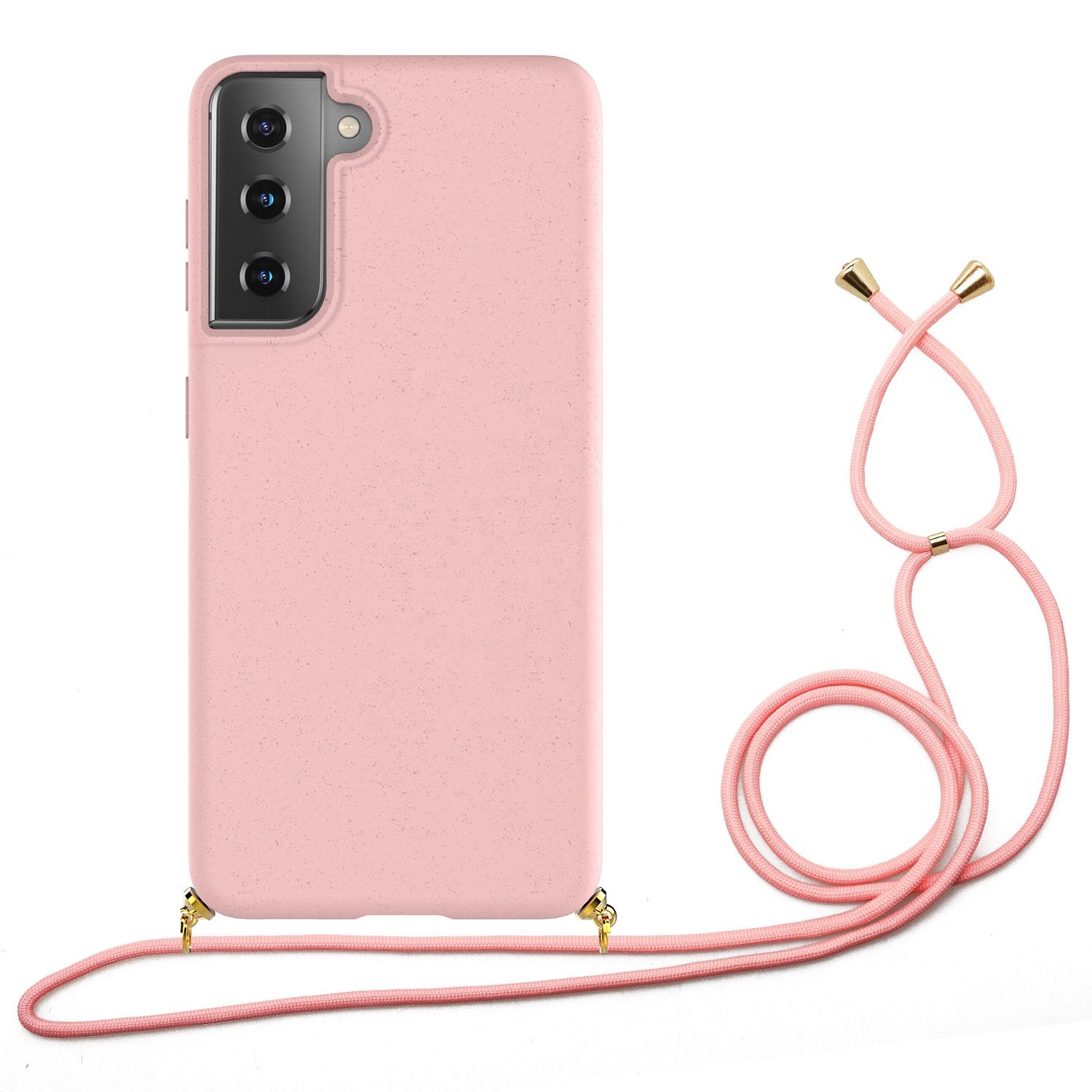 eco friendly natural wheat straw strap biodegradable mobile phone cases yellow for Samsung Galaxy S21 mobile phone