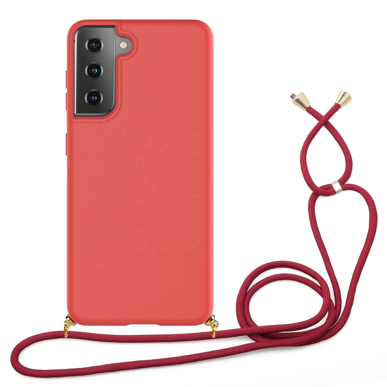 eco friendly natural wheat straw strap biodegradable mobile phone cases yellow for Samsung Galaxy S21 mobile phone