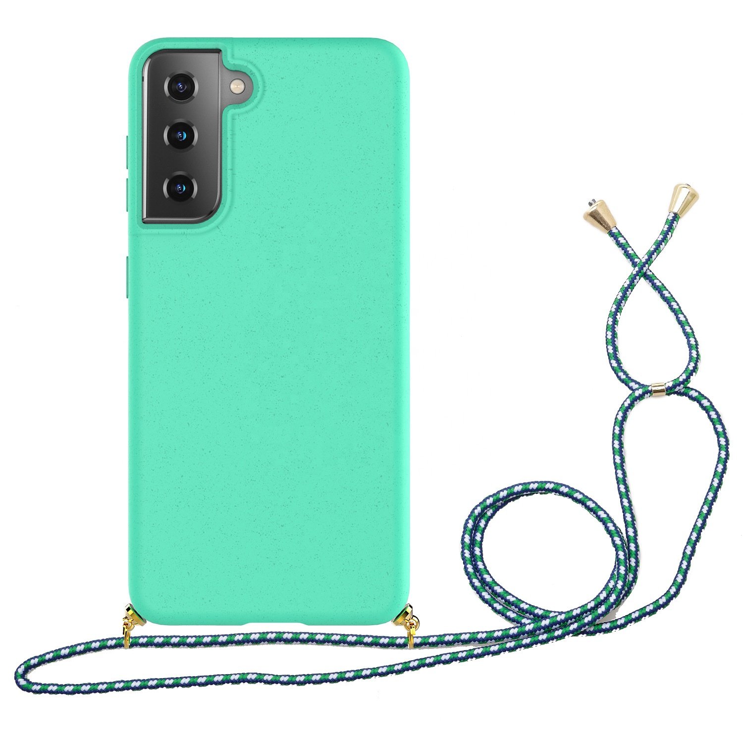 eco friendly natural wheat straw strap biodegradable mobile phone cases yellow for Samsung Galaxy S21 mobile phone