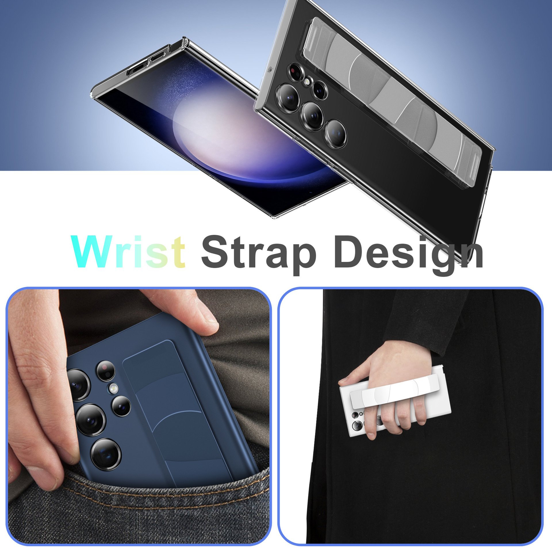New Silicone Wristband Phone Case Wrist Strap Design Mobile Phone Case For Samsung S23 22 21 Ultra