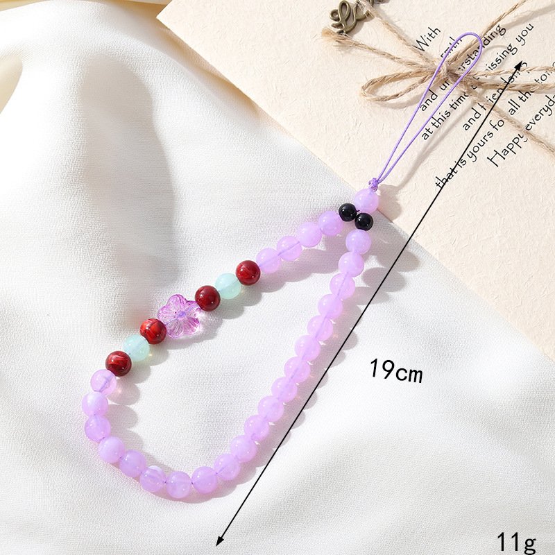 Christmas Phone Charm Chain Colorful Beaded Phone Strap Mobile Phone Case Chain