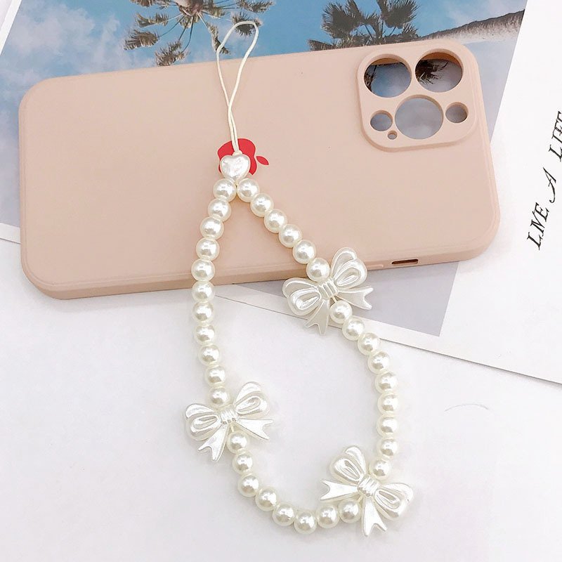 Christmas Phone Charm Chain Colorful Beaded Phone Strap Mobile Phone Case Chain