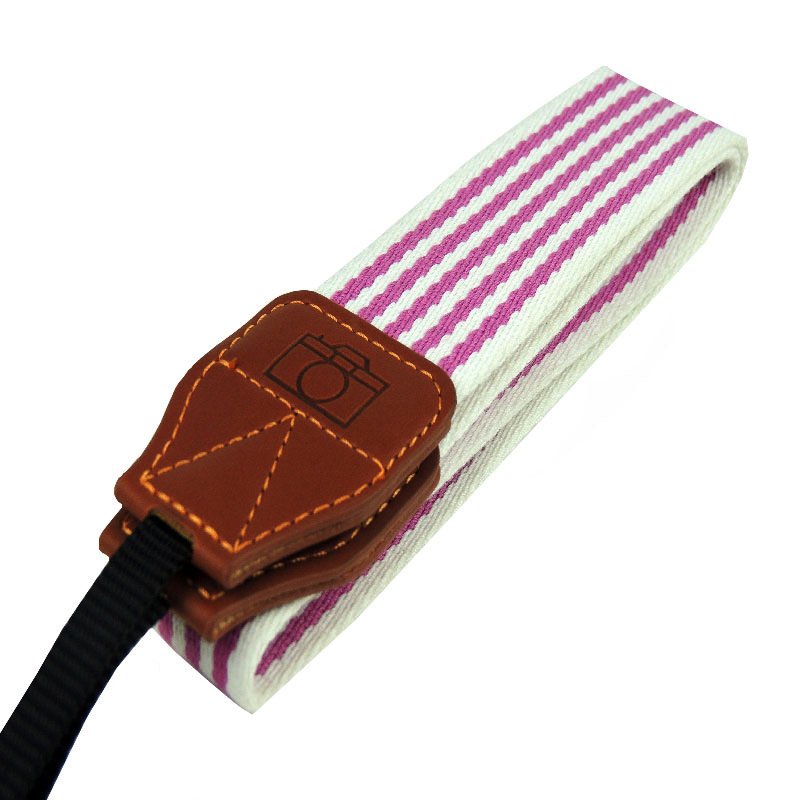 Popular polyester nylon braided intercolor stripe universal camera strap photography equipment shoulder pu strap