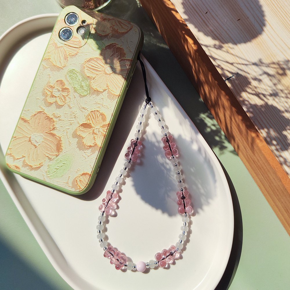 Cute Acrylic Resin Gummy Bear Beaded Phone Hand Wrist Strap Beads Lanyard Bracelet Chain Rope Cord Phone Case Charms Accessories