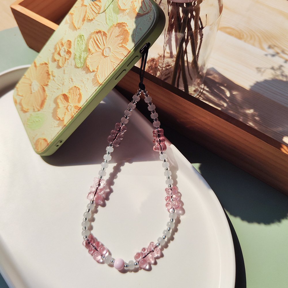 Cute Acrylic Resin Gummy Bear Beaded Phone Hand Wrist Strap Beads Lanyard Bracelet Chain Rope Cord Phone Case Charms Accessories