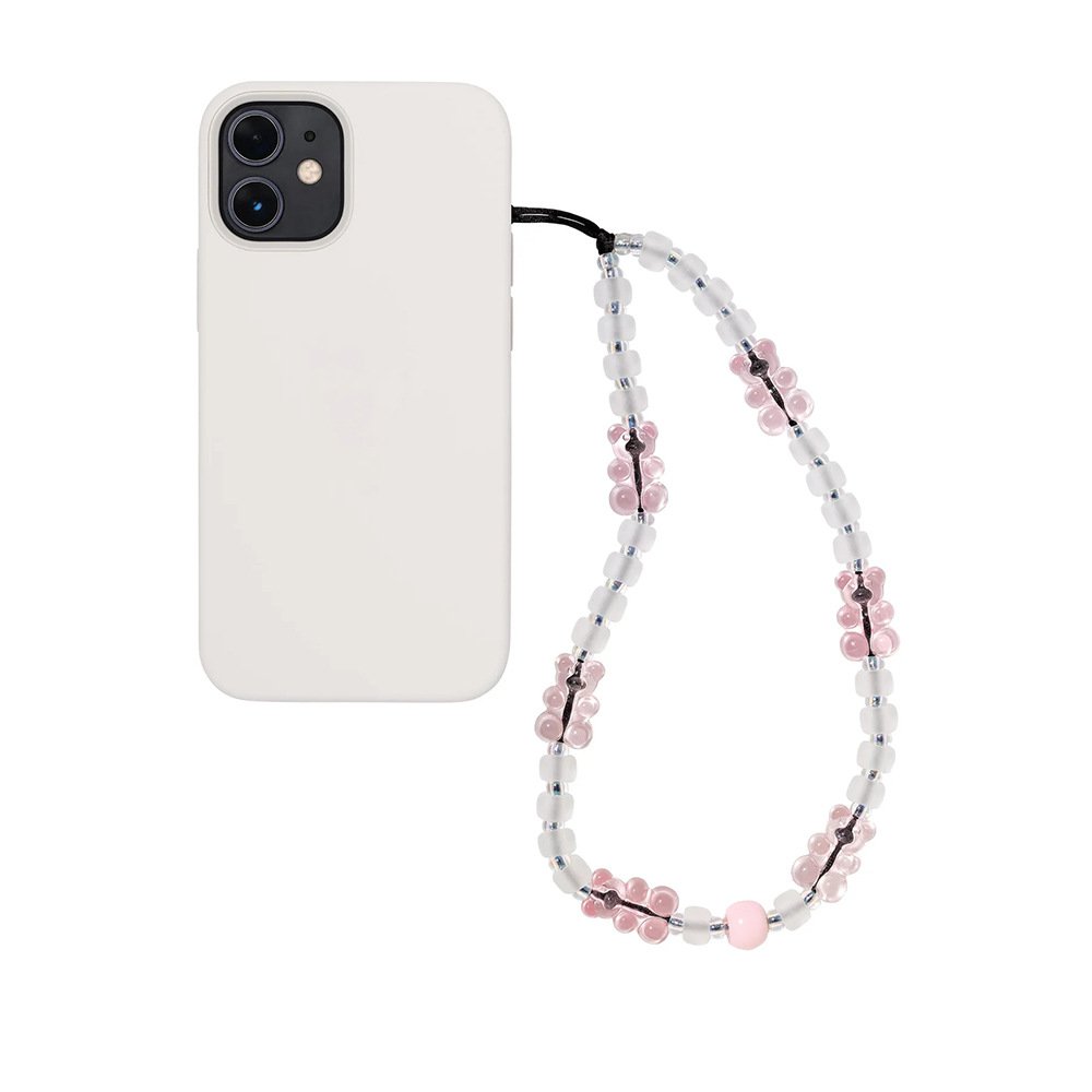 Cute Acrylic Resin Gummy Bear Beaded Phone Hand Wrist Strap Beads Lanyard Bracelet Chain Rope Cord Phone Case Charms Accessories
