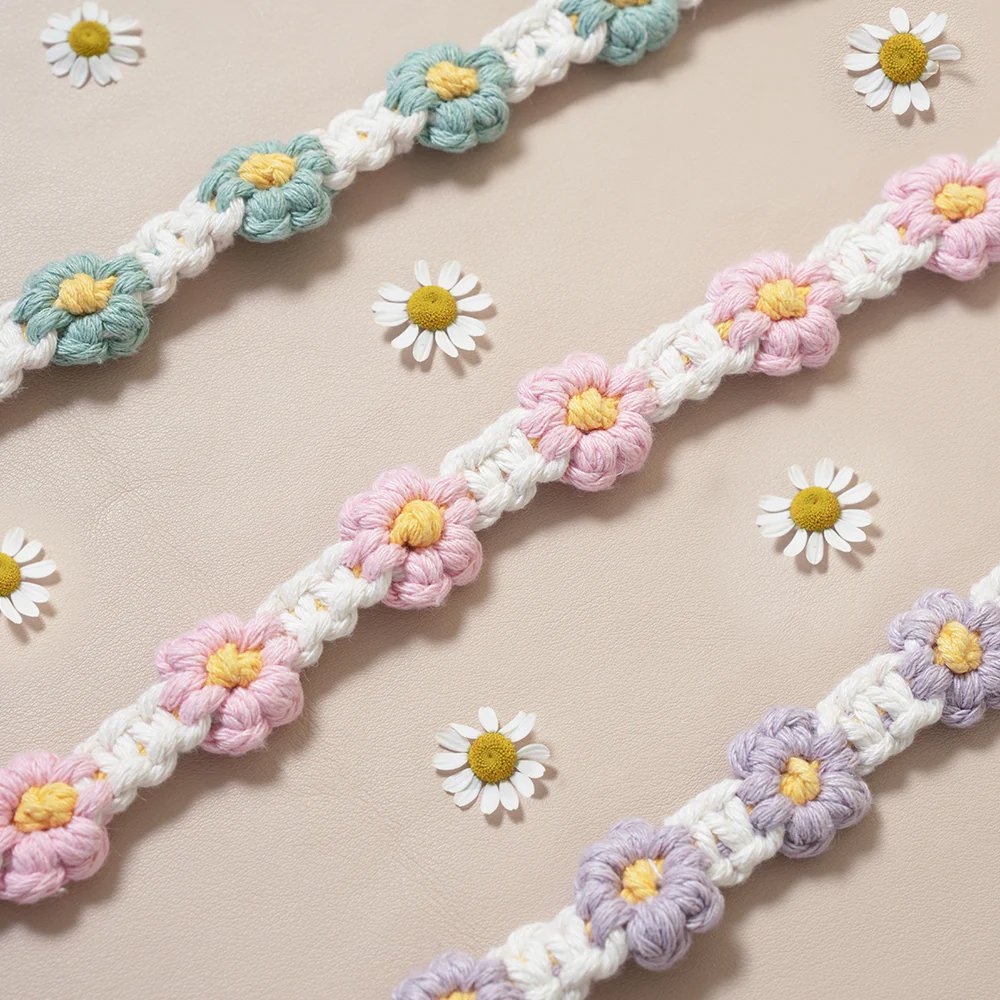 Hand-woven flower keychain Bohemian work ID card brand lanyard mobile phone lanyard bag strap shoulder strap