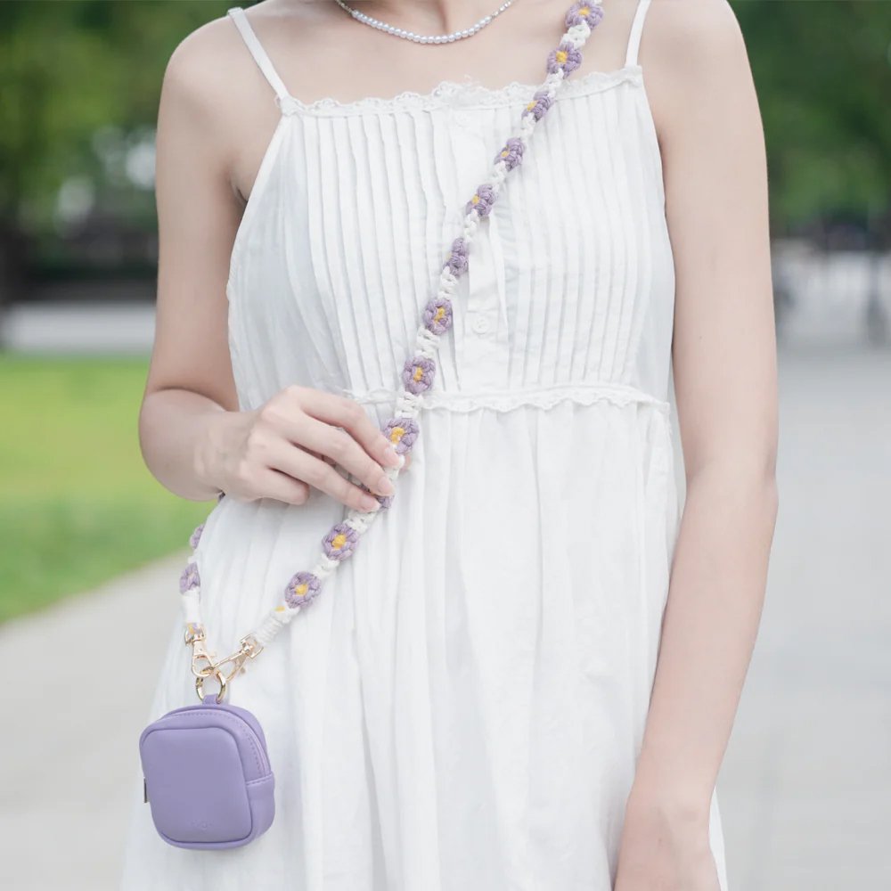 Hand-woven flower keychain Bohemian work ID card brand lanyard mobile phone lanyard bag strap shoulder strap