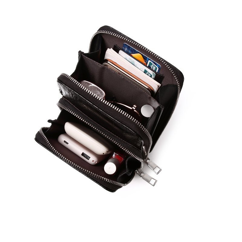 Latest men's luxury chain PU leather designer shoulder strap handbag men's fashion messenger cross handbag