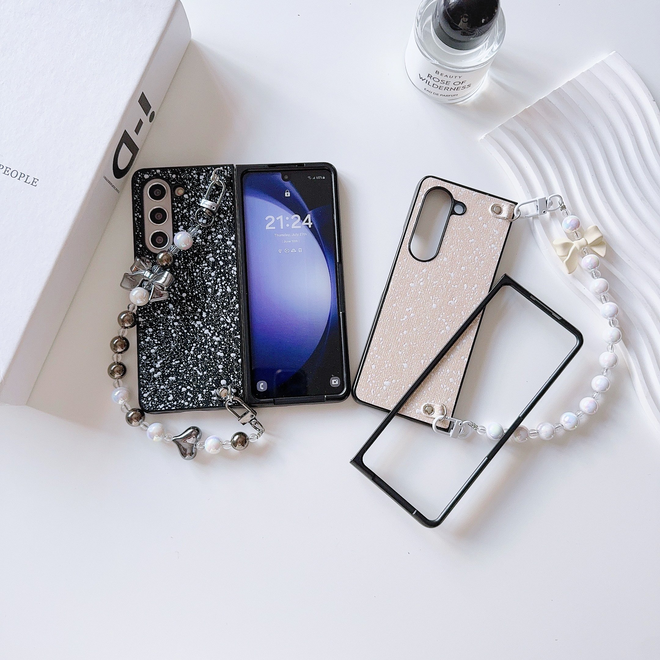 2024 New Fashion Leather Mobile Phone Cases with Bracelet for Samsung Galaxy Z Fold 6 5 4 3 vivo XFold Magic Xiaomi Fold 2 3