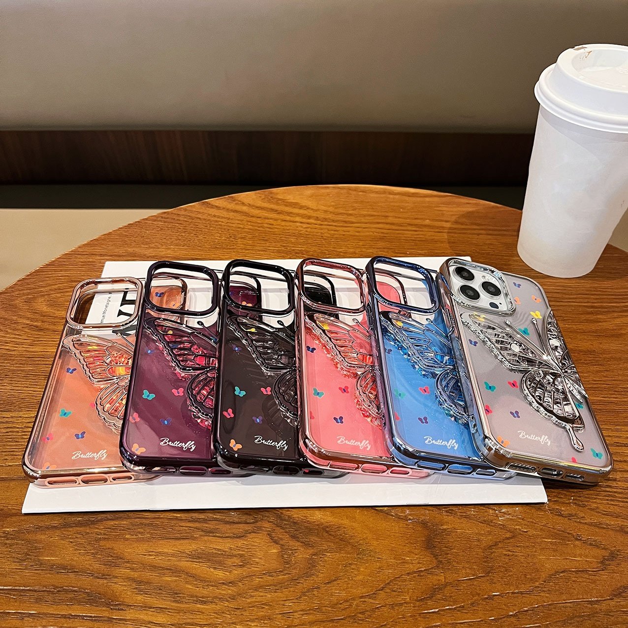 Luxury Butterfly Glitter TPU Mobile Phone Case For iPhone 16 15 14 13 12 11 Pro max powder Silicone bling Shockproof Back Cover
