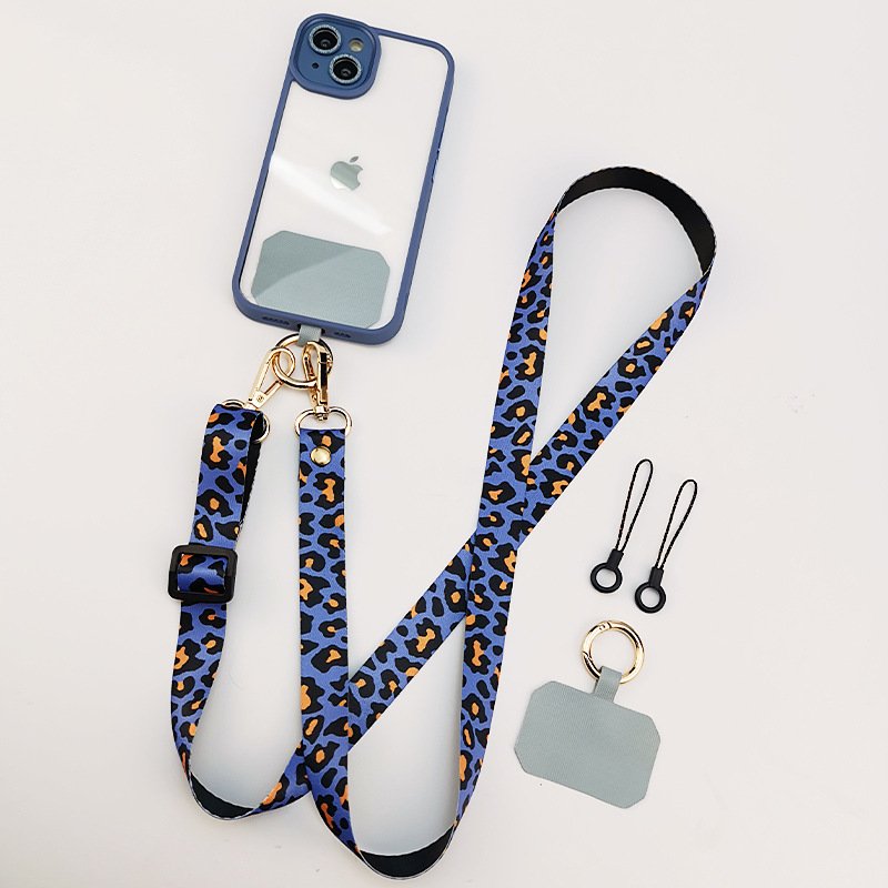 Leopard Print Crossbody Cell Phone Lanyard Strap Neck Cord Mobile phone Lanyards Chain With Universal Gasket for All Phone Case