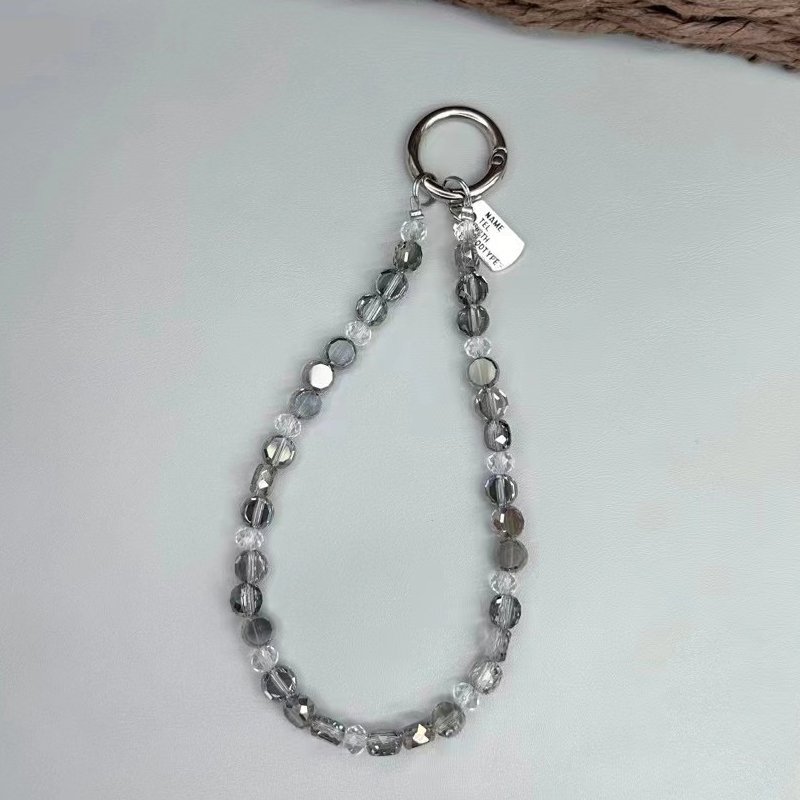 Diamond Bead Mobile Phone Lanyard Short Portable Clip Luxury Bling Rope Handmade Chain Girls Strap wrist for phone case keychain