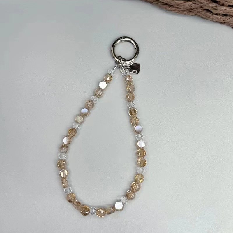Diamond Bead Mobile Phone Lanyard Short Portable Clip Luxury Bling Rope Handmade Chain Girls Strap wrist for phone case keychain