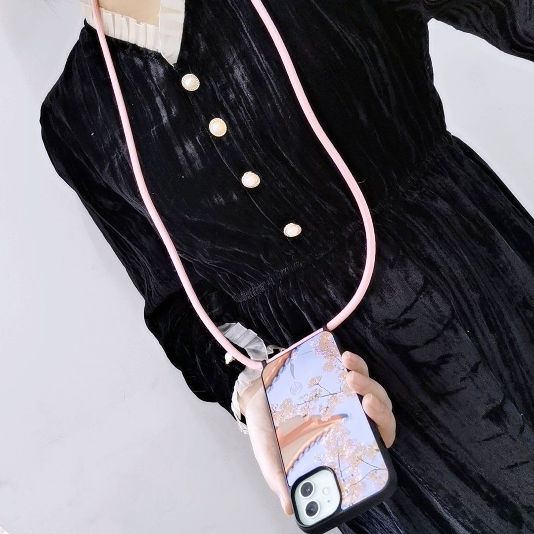 Crossbody Sublimation TPU PC Blank Phone Cases With Strap Crossbody Lanyard Necklace For iphone 14pro max