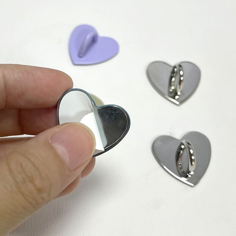 DIY Phone Case Accessories Metal Gold Plated Adhesive Ring Hook Phone Chain Hanger Heart Hook Phone Charm Heart Hook Cellphone