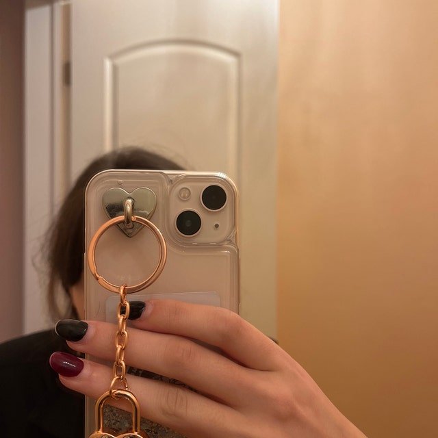 DIY Phone Case Accessories Metal Gold Plated Adhesive Ring Hook Phone Chain Hanger Heart Hook Phone Charm Heart Hook Cellphone