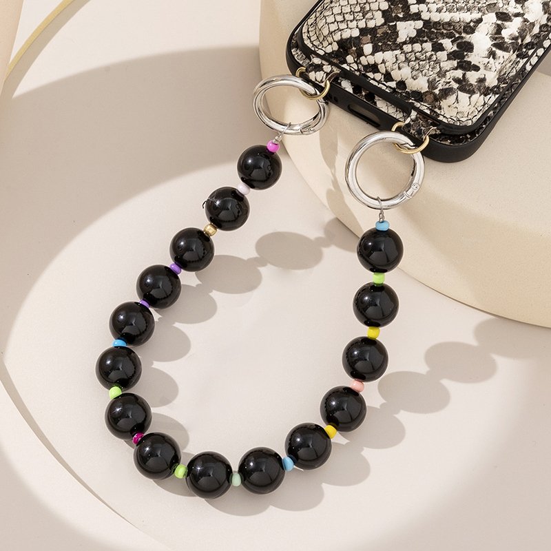 Korea Ins White Pearls Phone Case Chain Fashion Cellphone Handheld Chain Short Mobile Phone Hanging Chain 30cm Custom