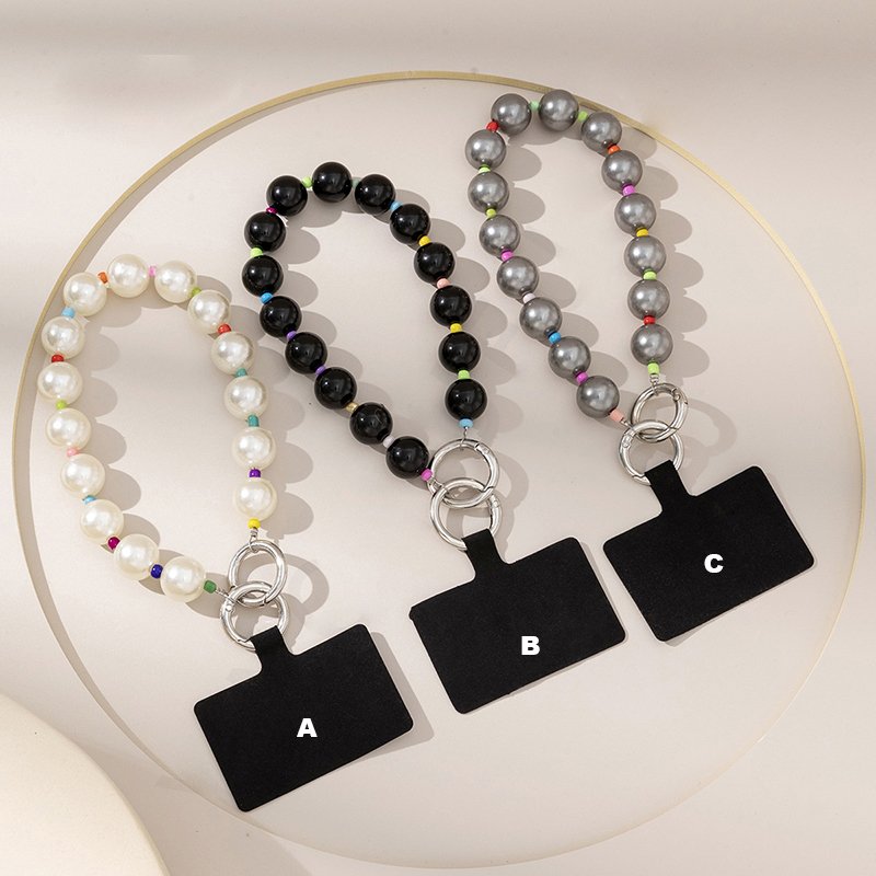 Korea Ins White Pearls Phone Case Chain Fashion Cellphone Handheld Chain Short Mobile Phone Hanging Chain 30cm Custom