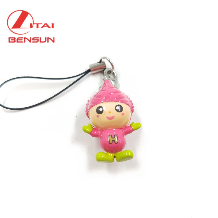 Custom sublimation Mobile phone charms Figurine Resin Keychain Key holder for Decoration Gifts