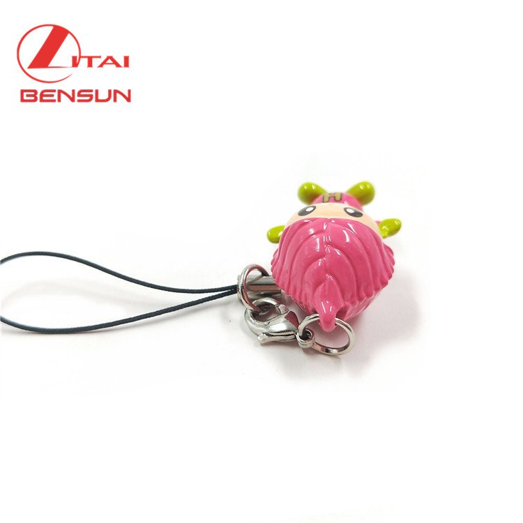 Custom sublimation Mobile phone charms Figurine Resin Keychain Key holder for Decoration Gifts