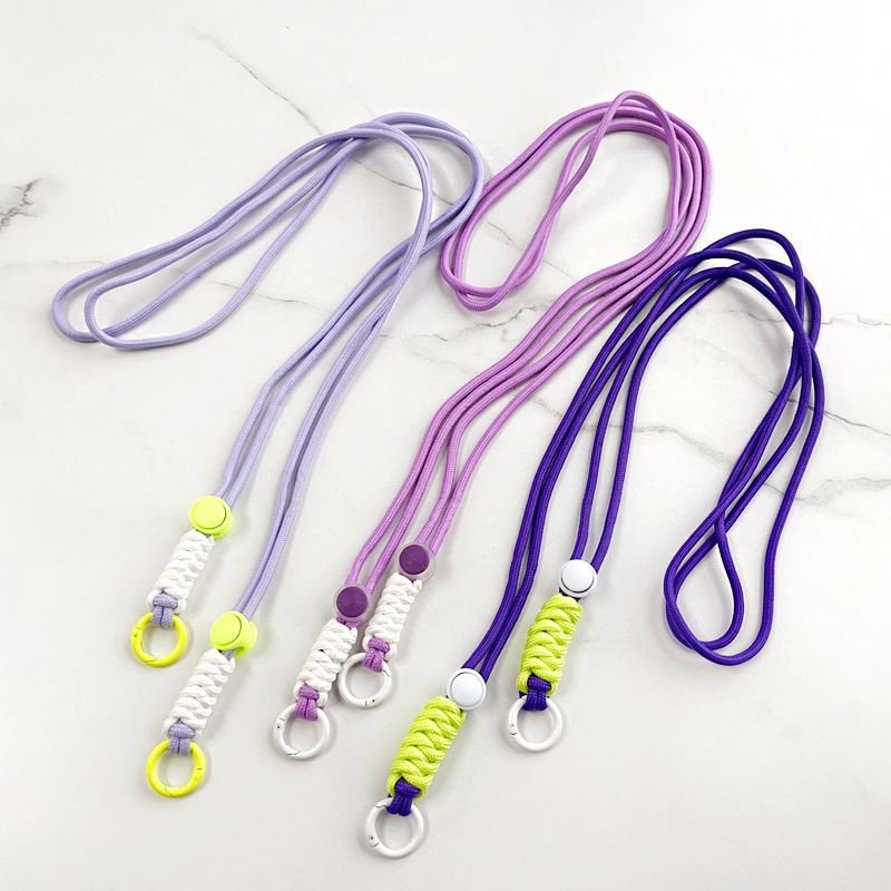 Colored lanyard ID holder Metal key ring Keychain Upgrade Mobile phone lanyard accessories