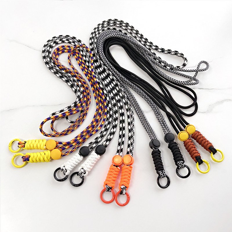 Colored lanyard ID holder Metal key ring Keychain Upgrade Mobile phone lanyard accessories