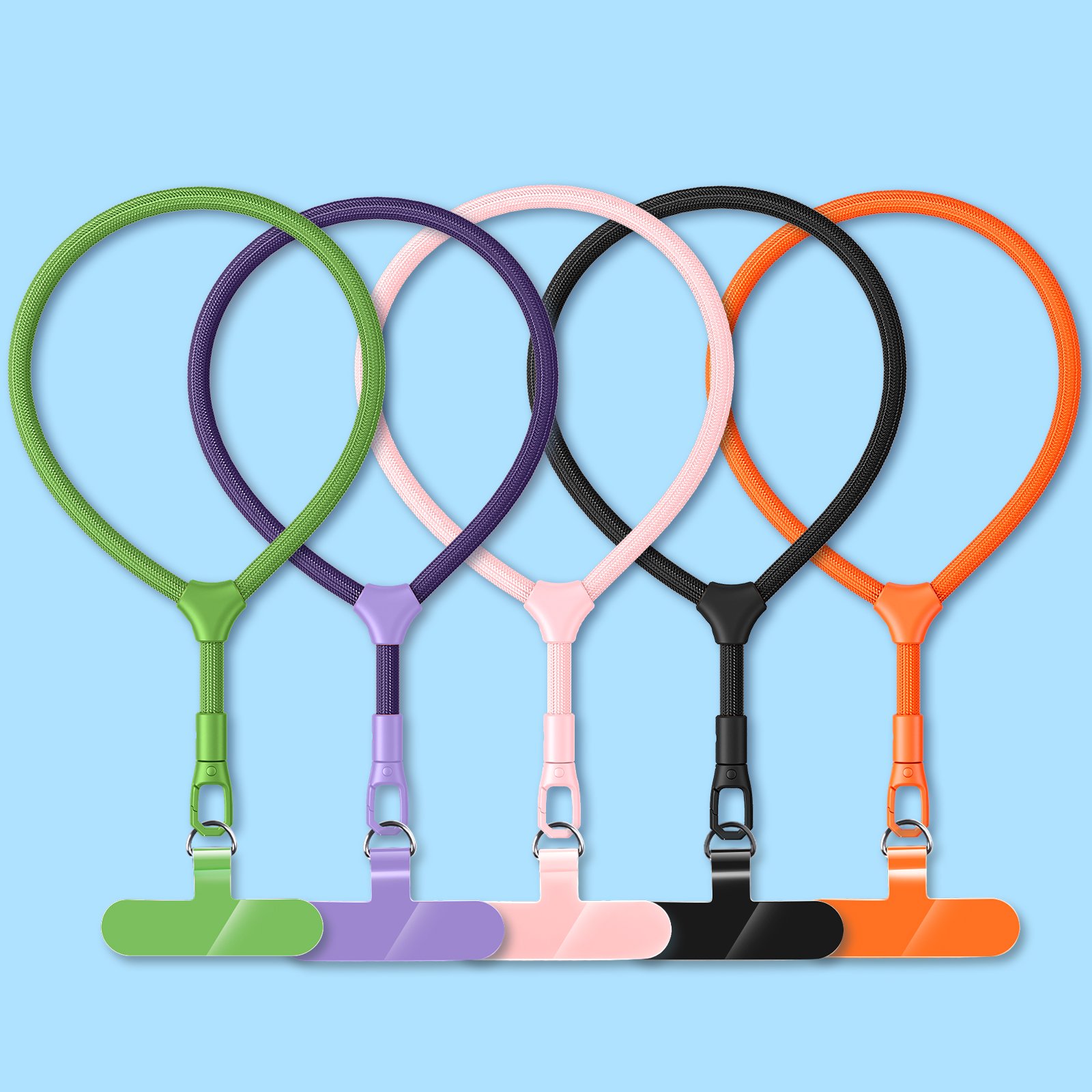 Universal Fashionable Nylon Mobile Phone Lanyard Short Wristlet Keychain Rope with Phone Tether Patch for Cell Phone Use
