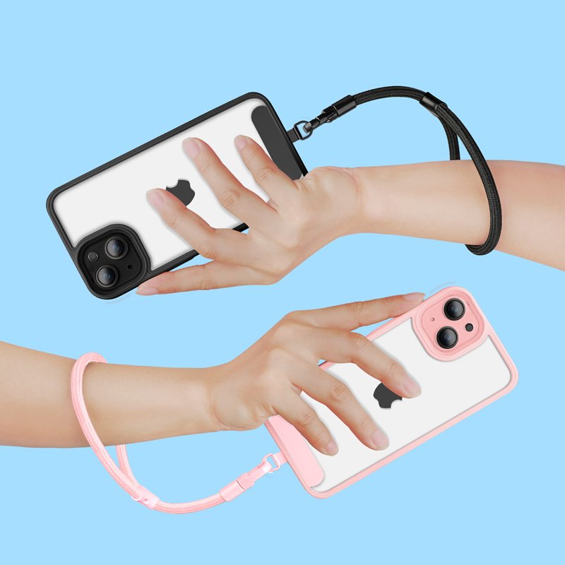 Universal Fashionable Nylon Mobile Phone Lanyard Short Wristlet Keychain Rope with Phone Tether Patch for Cell Phone Use