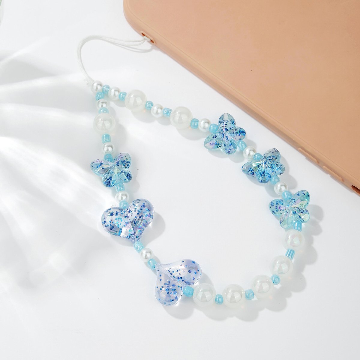 Exclusive Offer Fashion Romantic Universal Anti-Loss Phone Chain Multi-Color Acrylic Beaded Butterfly Star Bag Charm