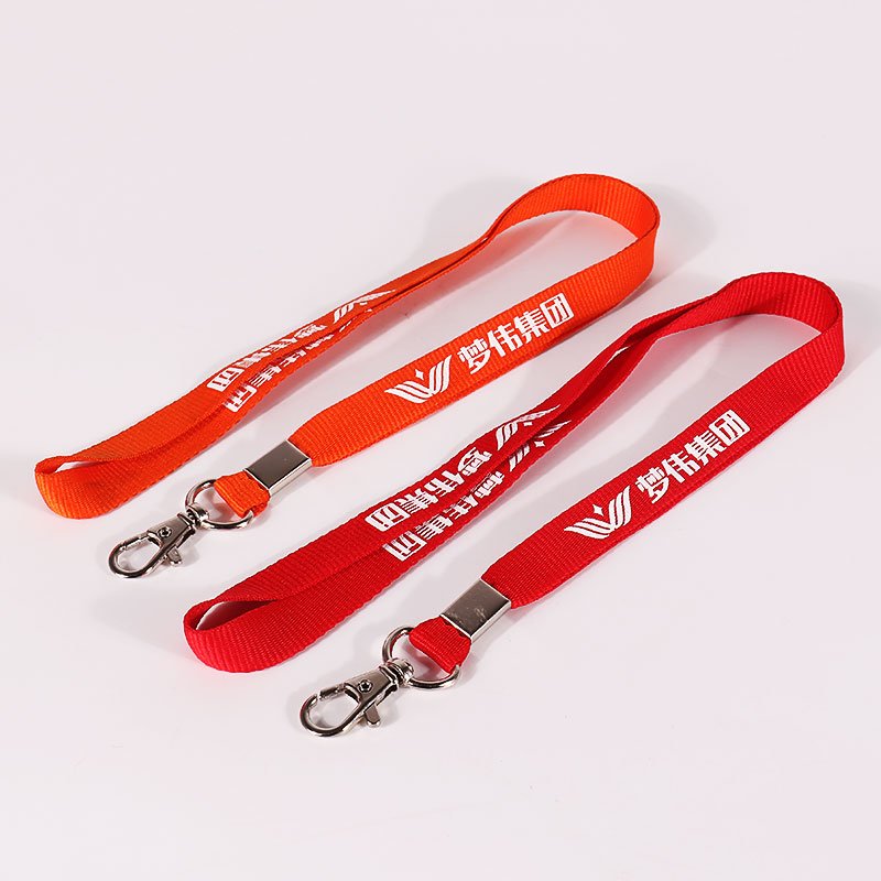 red jacquard woven logo lanyard with PVC card NFC RFID safety lanyard neck strap