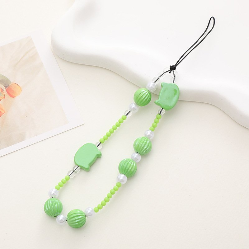 Hot selling heart Pearl Accessories Lanyard Cord String Strap Universal Mobile Charm Hook Cell Phone Charms Beads for Iphone