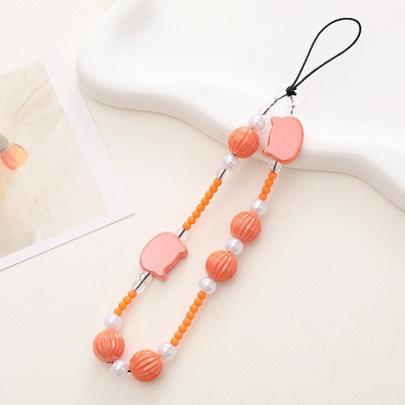 Hot selling heart Pearl Accessories Lanyard Cord String Strap Universal Mobile Charm Hook Cell Phone Charms Beads for Iphone