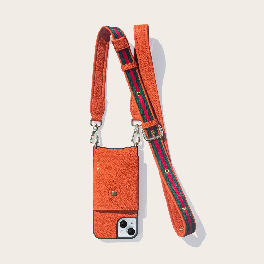 For iphone 14 pro max cover leather mobile phone case luxury design with strap crossbody phone case