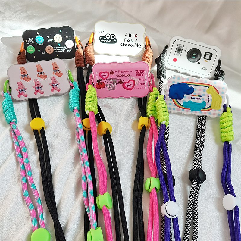 Mobile Phone Lanyard Crossbody Chain Stand Back Clip Holder Mirror Phone Case Detachable Neck Strap Compatible With Smartphones