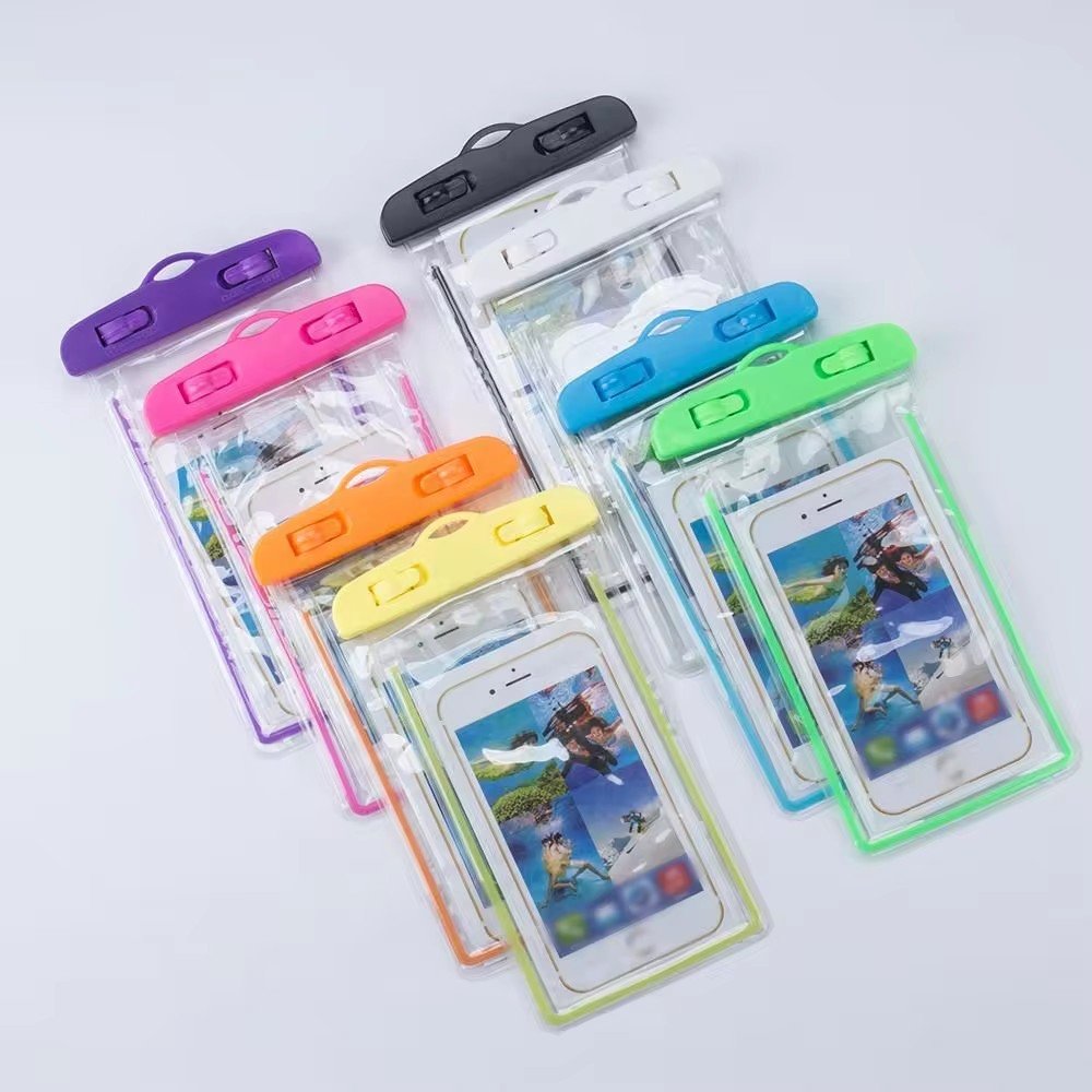 Night Light Transparent Universal PVC Waterproof Mobile Phone bags for iPhones 15 pro max for Samsung S24 Ultra Clear phone case