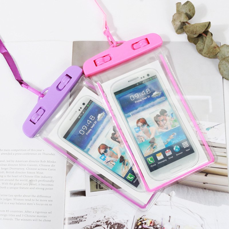 Night Light Transparent Universal PVC Waterproof Mobile Phone bags for iPhones 15 pro max for Samsung S24 Ultra Clear phone case